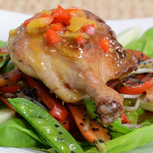 Asian Duck Legs With Vegetable Saute Recipe Photo [1]