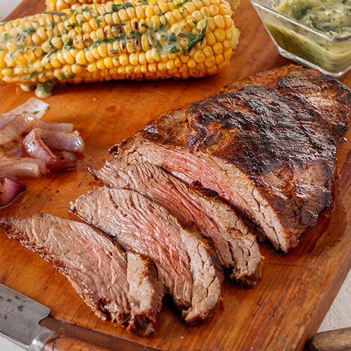 Marinated Grilled Flank Steak with Grilled Corn Recipe Photo [1]